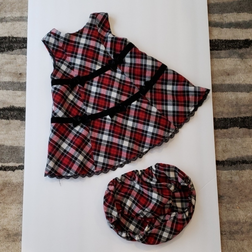 THE CHILDREN'S PLACE  christmas holiday plaid dress 6/9 T53